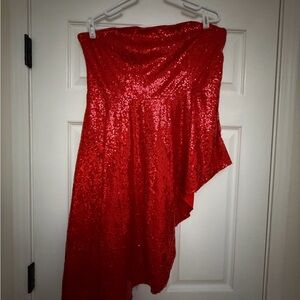 New York & Company Red Sequin Tunic